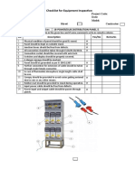 Checklist For Equipment Inspection Power-Sub Distribution Panel