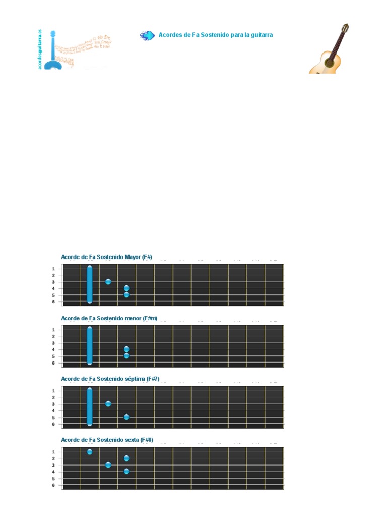 Acordes de Fa Sostenido para La Guitarra | PDF