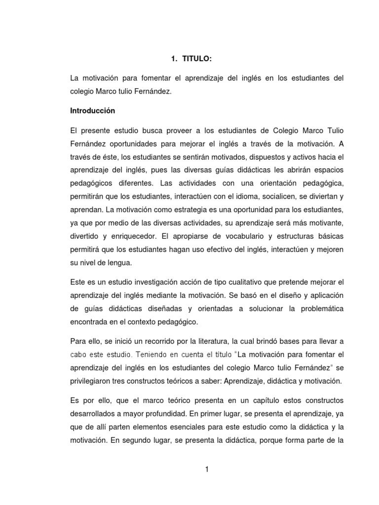 Titulo | PDF | Aprendizaje | Enseñando