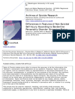 Differences in Features of Non-Suicidal Self-Injury According To Borderline Personality Disorder Screening Status