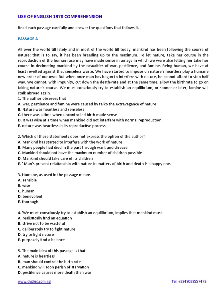JAMB Use of English Free PDF Science Mountains