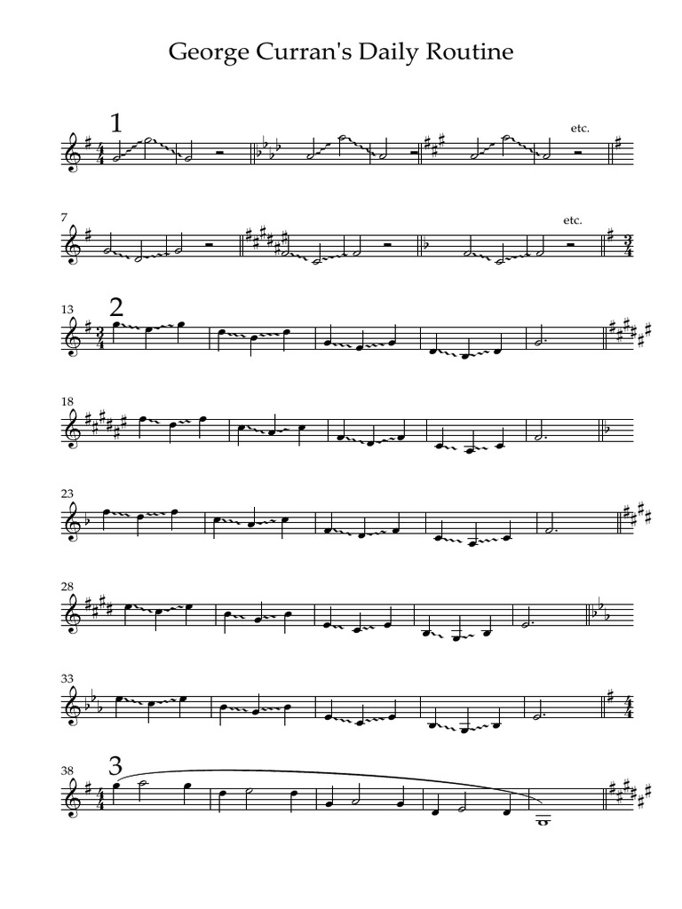 George Currans Daily Routine (Treble Clef Eb) | PDF