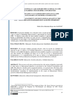 A Gestão Educacional e A Qualidade Educacional Na LDB - Medidas e Padrões (Nem Sempre) Con