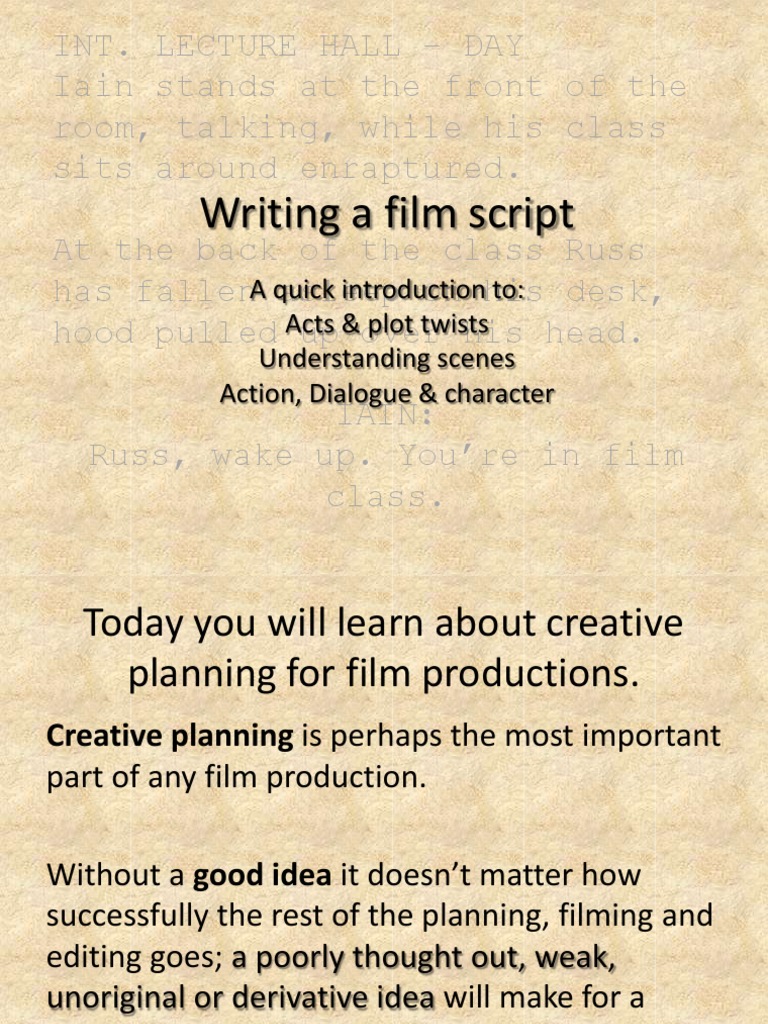 Script Writing 101 | PDF | Screenwriting | Screenplay