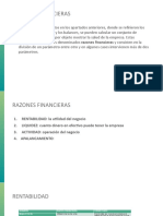 Razones financieras: Rentabilidad, Liquidez, Actividad y Apalancamiento