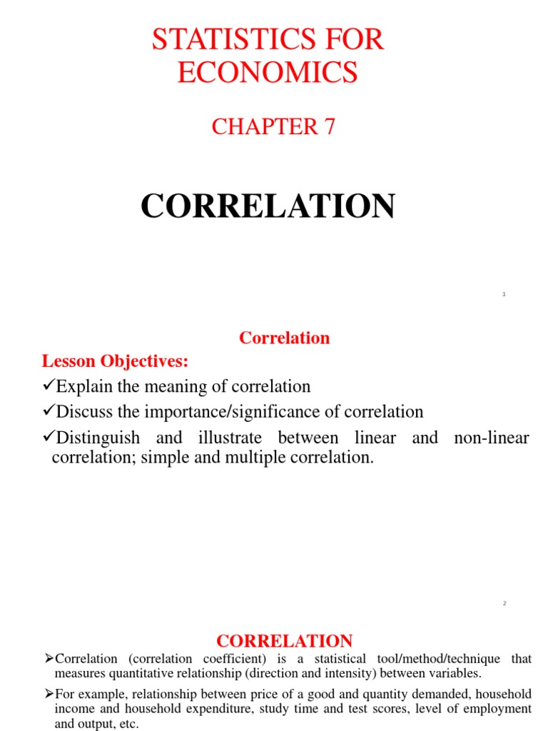 Correlation Notes PDF Scatter Plot Statistical Analysis