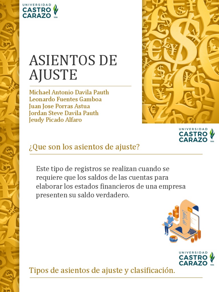 Presentación Asientos de Ajuste PDF Contabilidad Industrias de servicio