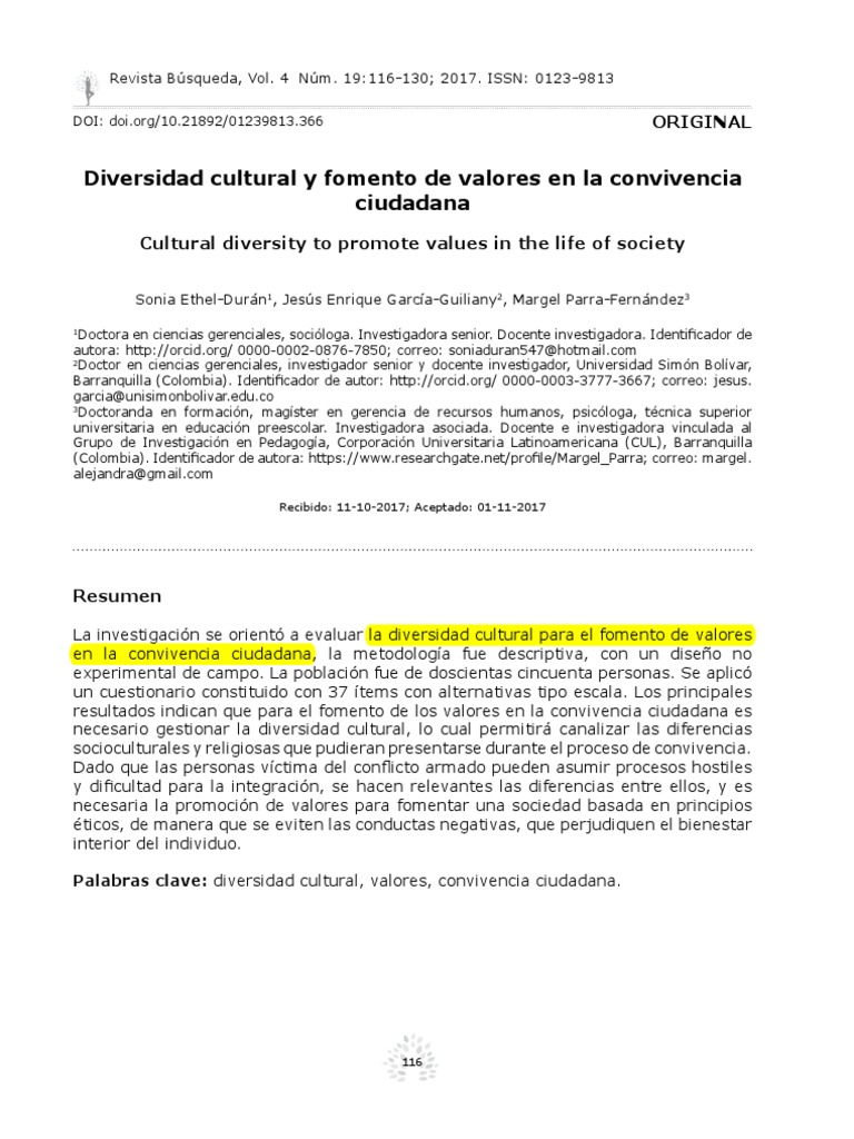 Diversidad Cultural y Valores Ciudadanos | PDF | Sociedad | Comportamiento