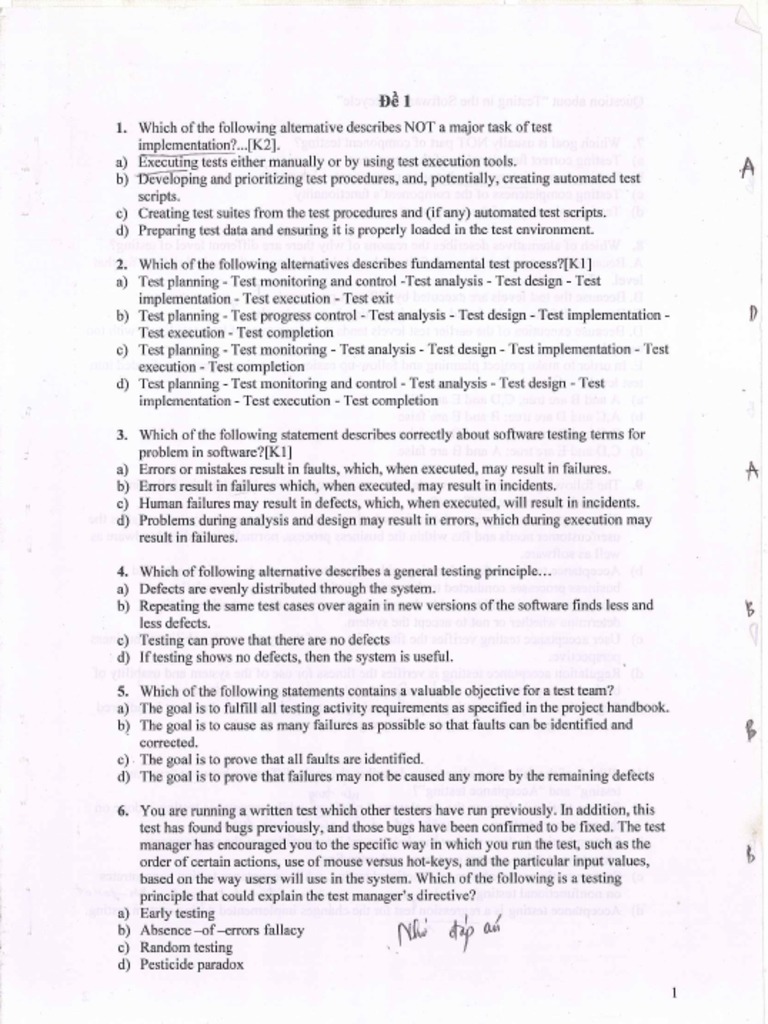 ISTQB Foundation Exercise PDF