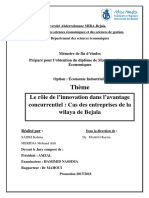 Le Rôle de L'innovation Dans L'avantage Concurrentiel