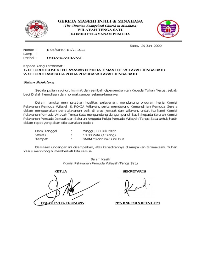 Undangan Rapat KPPJ & Pokja | PDF