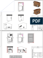 Planta baixa e fachadas de residência com mezanino