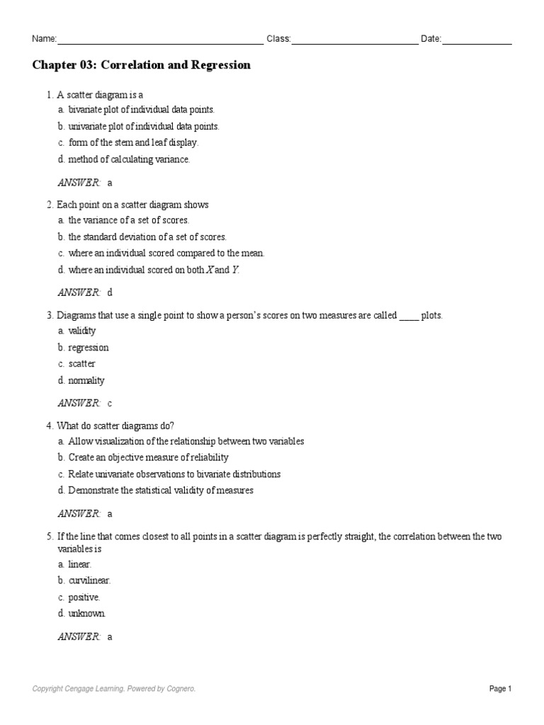 Chapter 03 Correlation and Regression | PDF | Regression Analysis ...