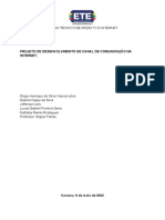 Curso Técnico de Rádio TV E Internet: Projeto de Desenvolvimento de Canal de Comunicação Na Internet