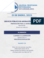 Servicio Público de Adoración - ENERO 01 DE 2023