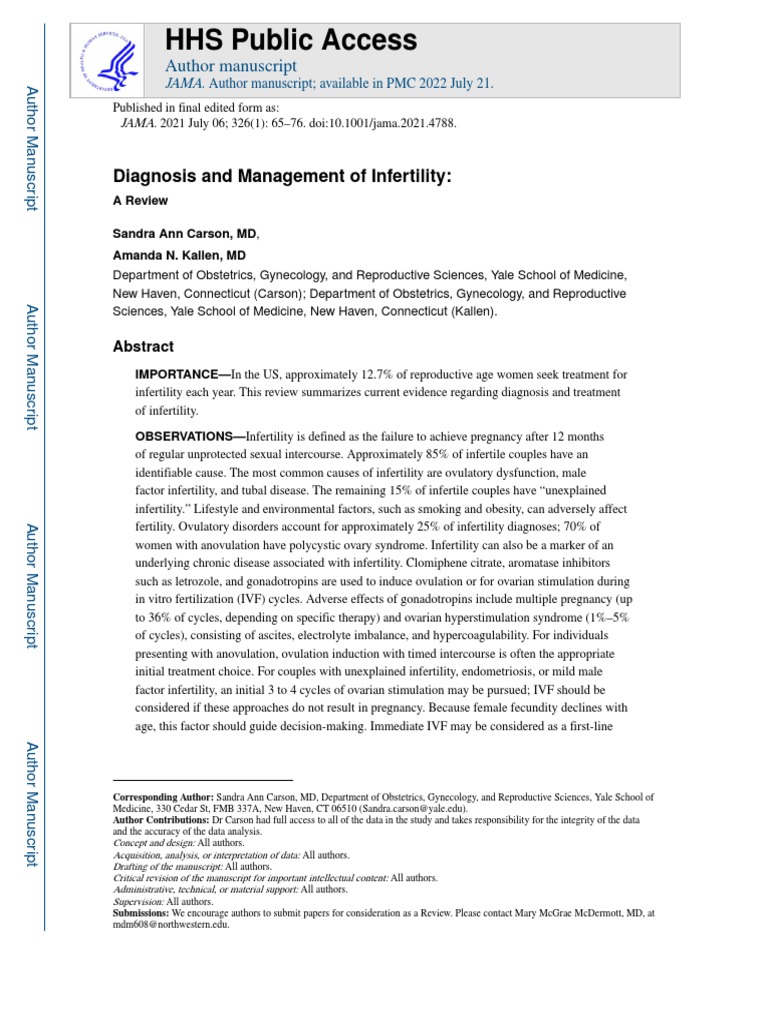 IVF and Infertility Management Overview | PDF | Infertility | In Vitro ...
