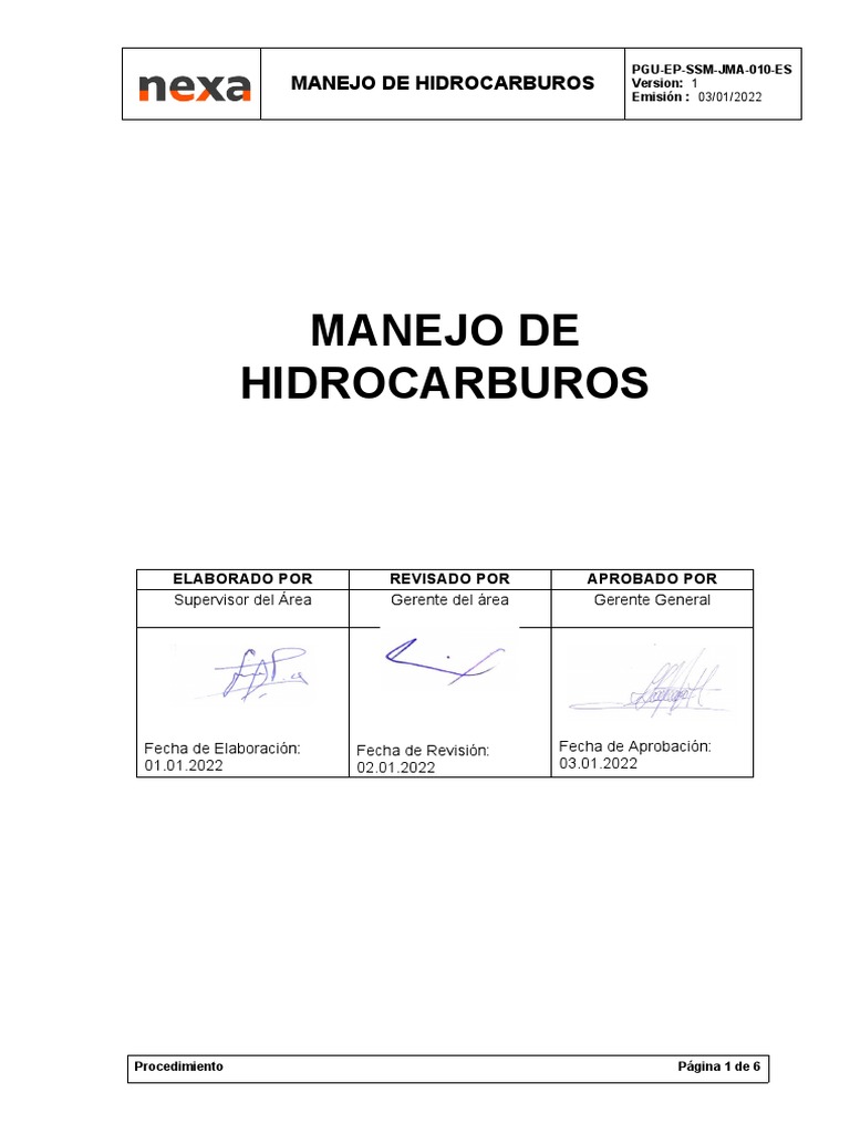 Manejo de Hidrocarburos | PDF | Residuos | Contaminación
