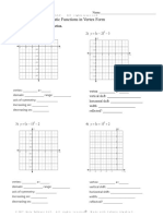 Infinite Algebra 2 - HW - Graphing Quadratic Functions in Vertex Form