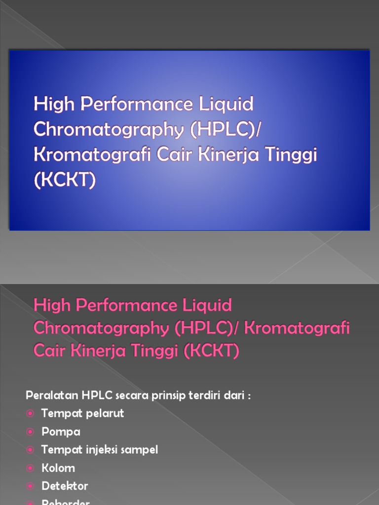 High Performance Liquid Chromatography (HPLC) PDF