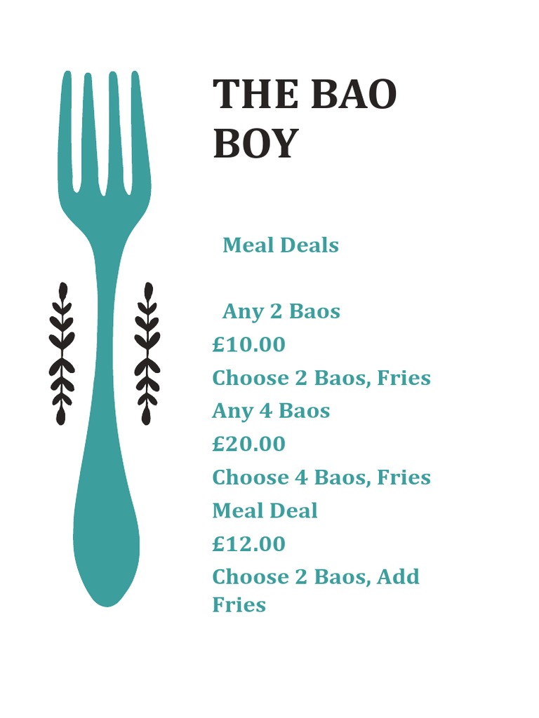 The Bao Boy Menu | PDF