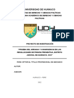 Prueba Del Arraigo y Congruencia en Las Resoluciones de Prisión Preventiva, Distrito Judicial de Huánuco, 2022