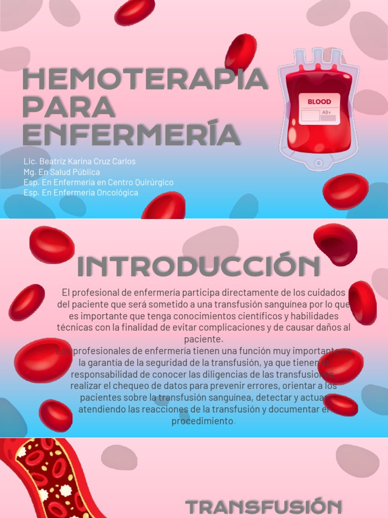 Hemoterapia: Guía para Enfermería | PDF | Sangre | Transfusión de sangre