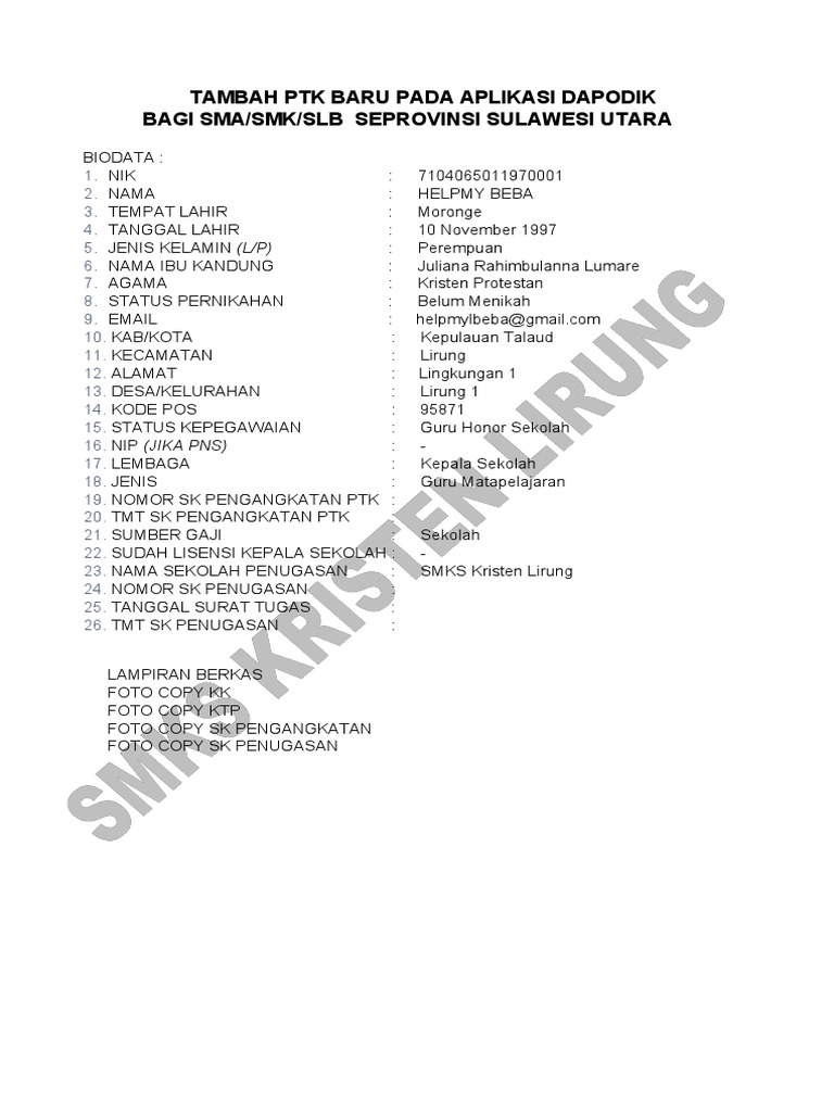 Formulir ptk baru pdf