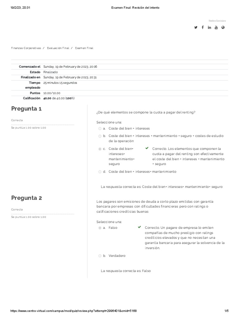 Examen Final de Finanzas Corporativas | PDF | Carta de crédito ...