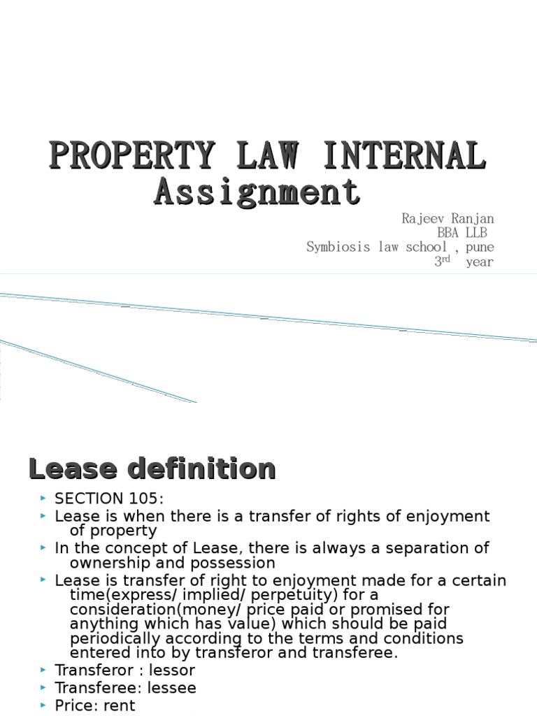 Property Law: Understanding Leases and Rights | PDF