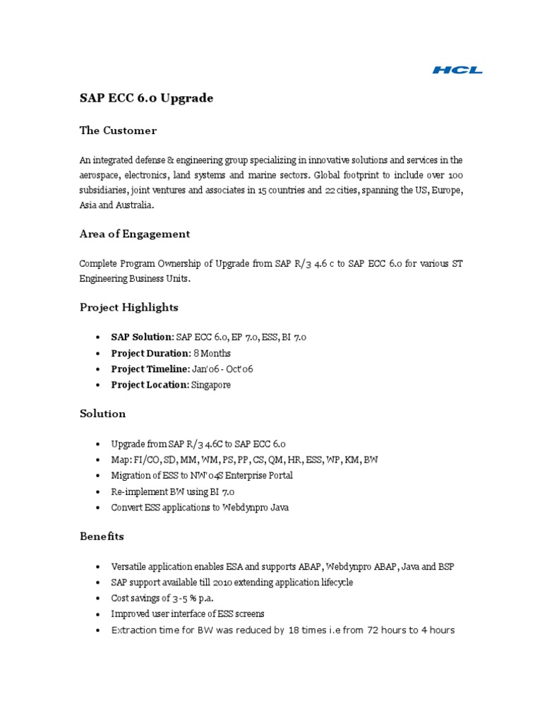 SAP ECC 6.0 Upgrade for Defense Group | PDF | Business | Computers