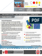 Aviso Meteorológico #091 - Pronóstico de Lluvia en La Provincia Datem Del Marañón - Nivel Amarillo - de Fecha 19-07-21.