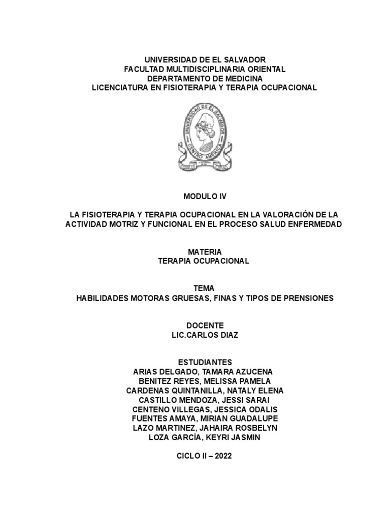 Desarrollo de Habilidades Motoras en Niños | PDF | Mano | Aprendizaje
