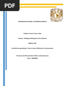 RODRIGUEZ EDUARDO Teorías Sobre La Barbarie en Latinoamérica