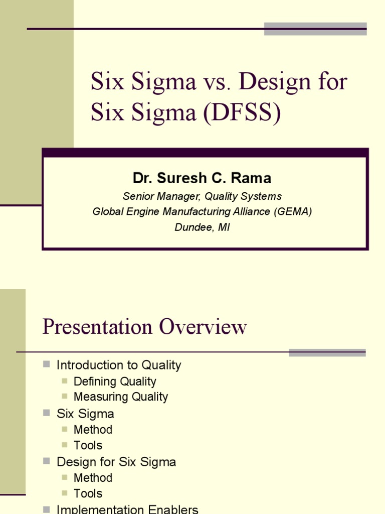 Six Sigma vs. Design for Six Sigma | PDF | Design For Six Sigma | Six Sigma