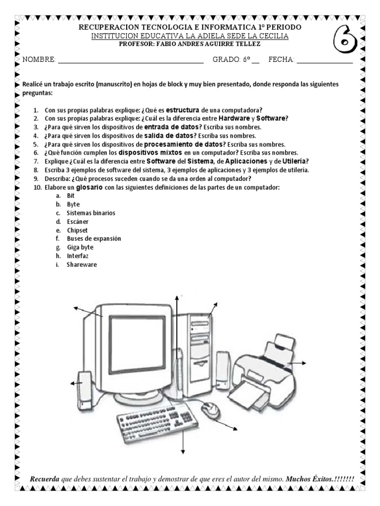 Recuperacion Tecnologia Grado 6 | PDF
