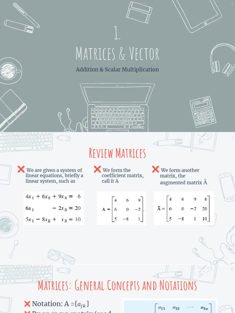 6 - Vector and Matrices | PDF | Matrix (Mathematics) | System Of Linear ...