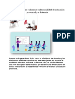 Relación Docentes y Alumnos en La Modalidad de Educación Presencial y A Distancia