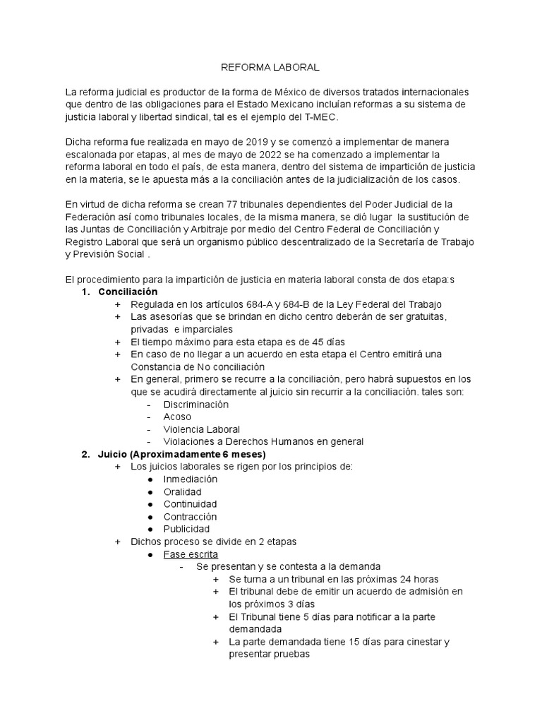 Reforma Laboral en México 2023 | PDF | Judicaturas | Derecho laboral