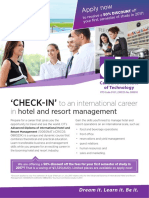 CIT Advanced Diploma of International Hotel and Resort Management