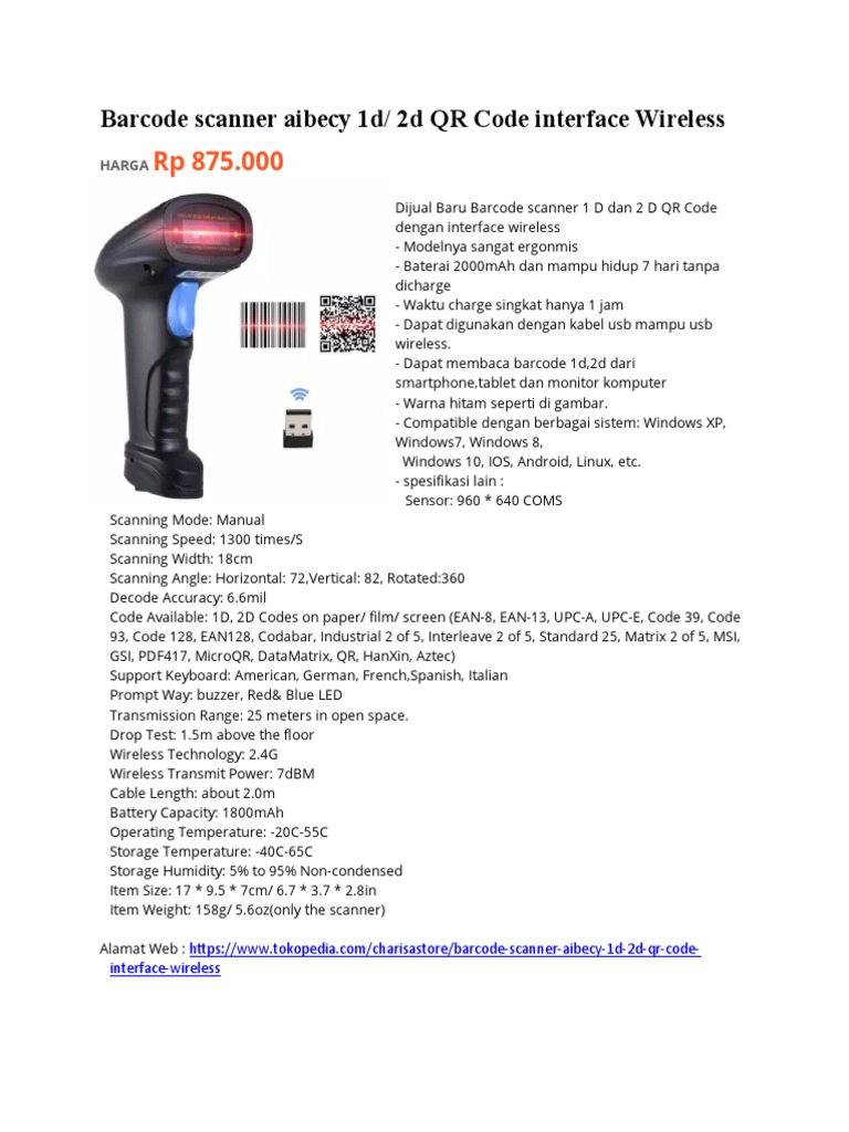 Barcode Scanner Aibecy 1d | PDF