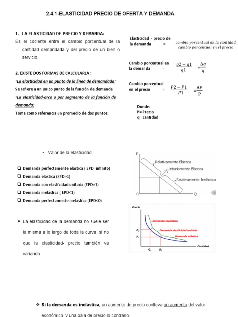 Elasticidad Precio de Oferta y Demanda | PDF | Elasticidad (economía ...