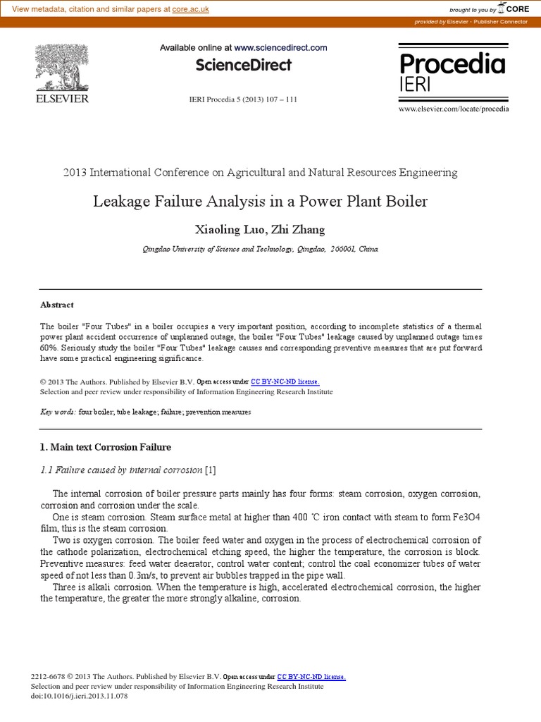 Leakage Failure Analysis in A Power Plant Boiler Sciencedirect