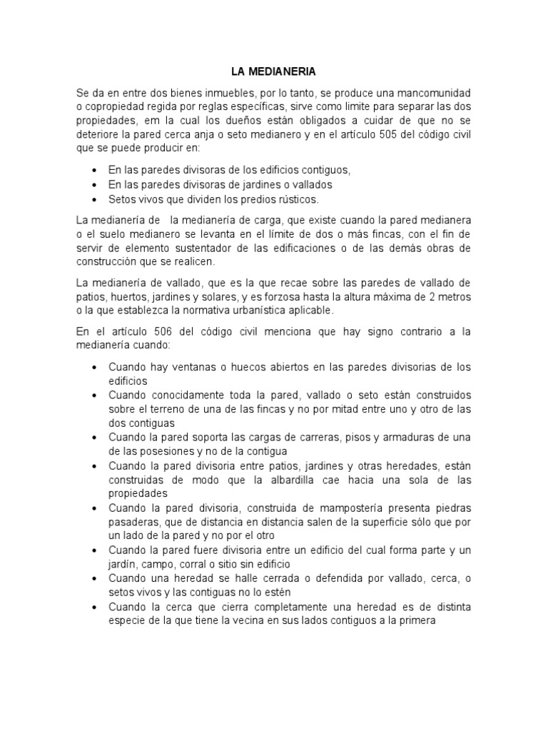 La Medianeria | PDF