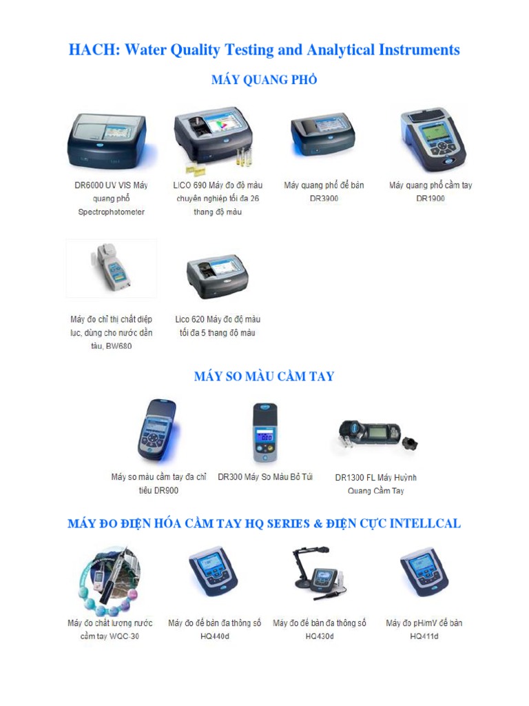 HACH Water Quality Testing and Analytical Instruments PDF