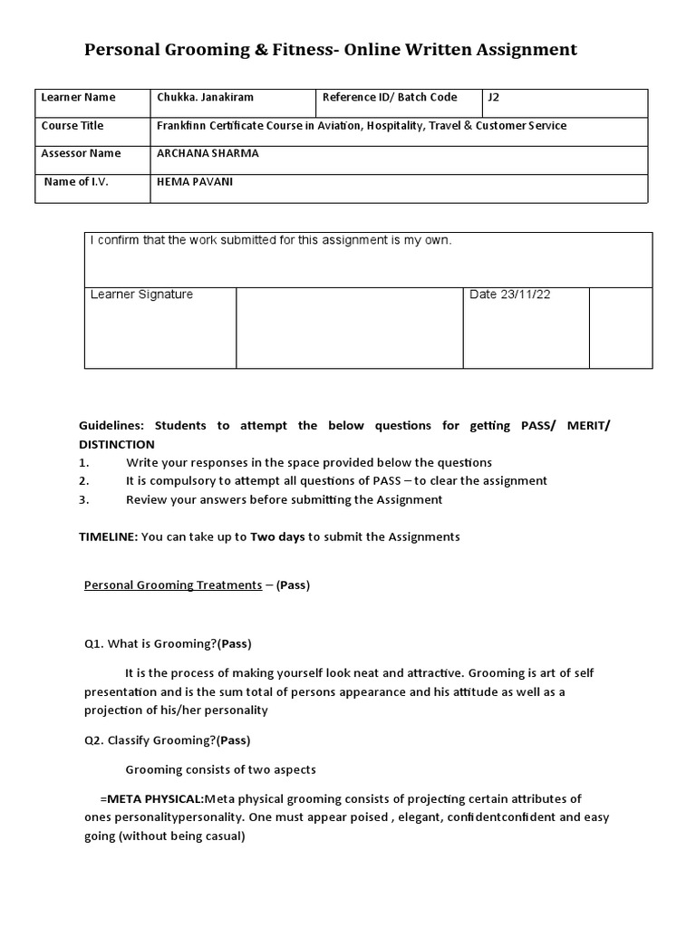 frankfinn grooming assignment pdf