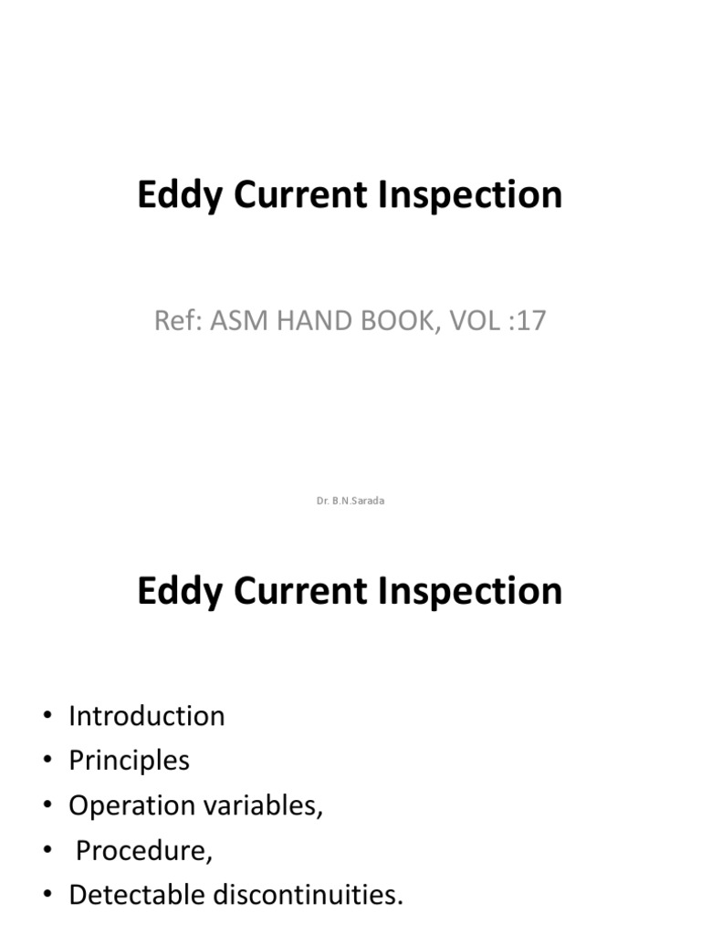U2 Eddy Current Inspection PDF Inductor Electric Current