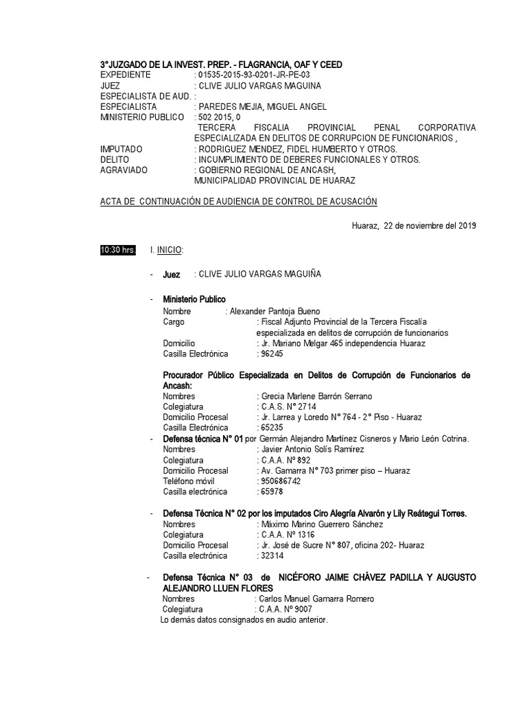 Exp. 1535-2015 Acta | PDF | Justicia | Crimen y violencia