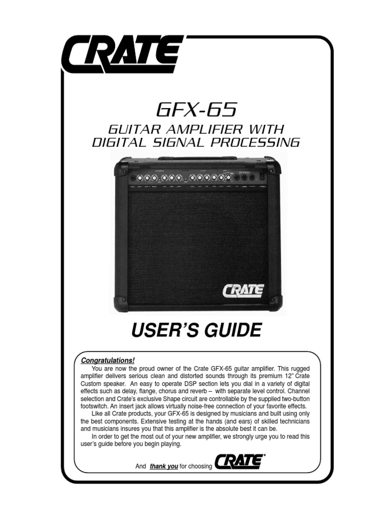 Crate GFX65 Manual PDF Amplifier Electrical Engineering