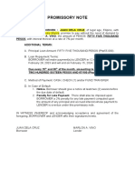 Draft Promissory Note - Template