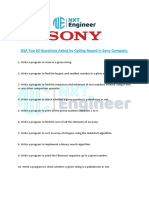 DSA Top 20 Questions Asked by Coding Round in Sony Company